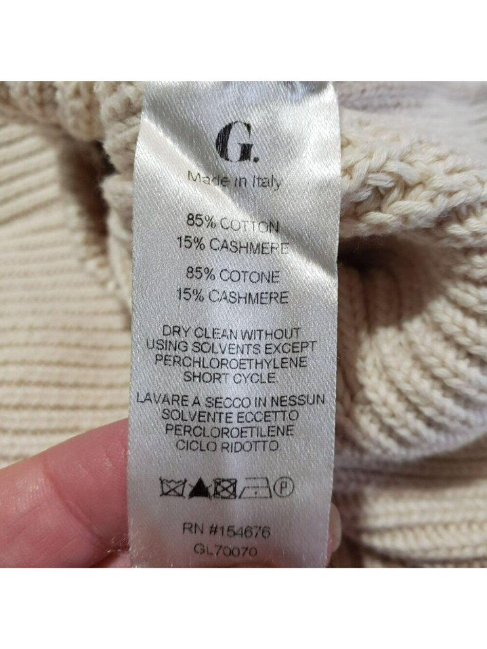 G. Label by Goop GWYN Cream Bella Button Bomber Cardigan Sweater Minimalist - Picture 10 of 16
